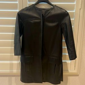 Per Se 100% black leather coat